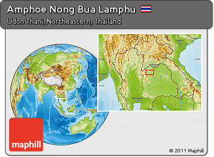 Physical Location Map of Amphoe Nong Bua Lamphu