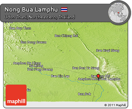 Physical Panoramic Map of Nong Bua Lamphu