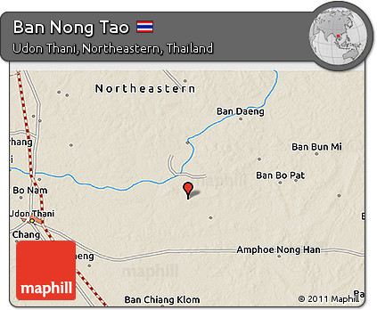 Shaded Relief 3D Map of Ban Nong Tao