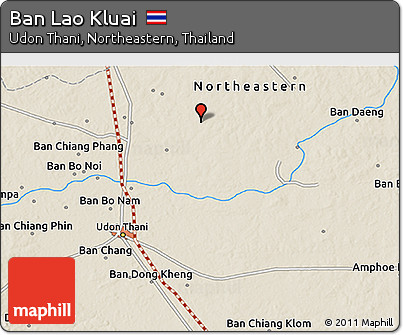 Shaded Relief 3D Map of Ban Lao Kluai