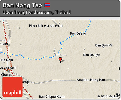 Shaded Relief 3D Map of Ban Nong Tao