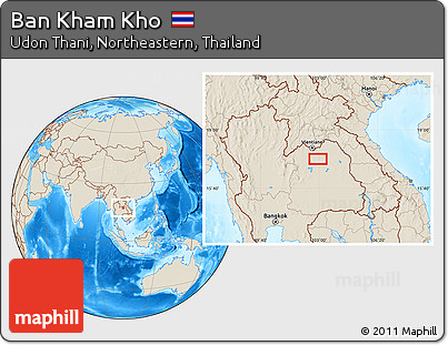 Shaded Relief Location Map of Ban Kham Kho