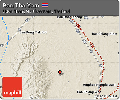 Shaded Relief Map of Ban Tha Yom