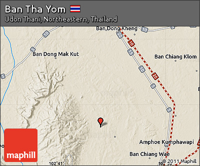 Shaded Relief Map of Ban Tha Yom
