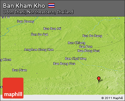 Physical Panoramic Map of Ban Kham Kho