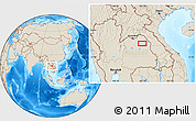 Shaded Relief Location Map of Ban Na Hua Bo