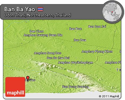 Physical Panoramic Map of Ban Ba Yao
