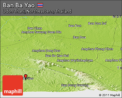 Physical Panoramic Map of Ban Ba Yao