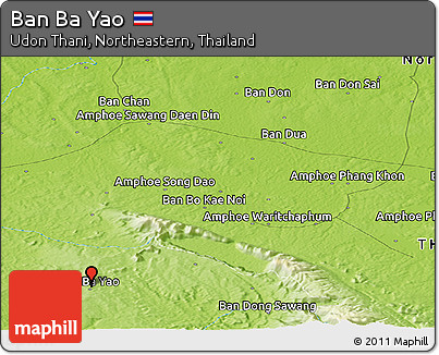 Physical Panoramic Map of Ban Ba Yao
