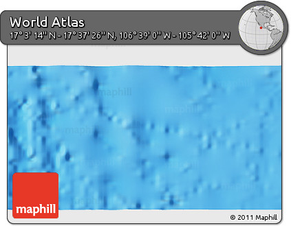 Shaded Relief 3D Map of the Area around 17° 20' 20" N, 106° 10' 30" W