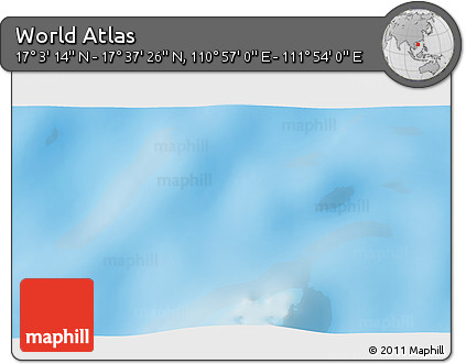 Physical 3D Map of the Area around 17° 20' 20" N, 111° 25' 30" E