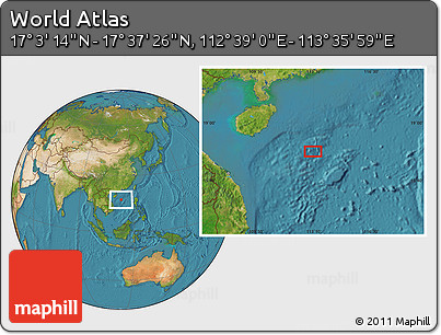 Satellite Location Map of the Area around 17° 20' 20" N, 113° 7' 30" E