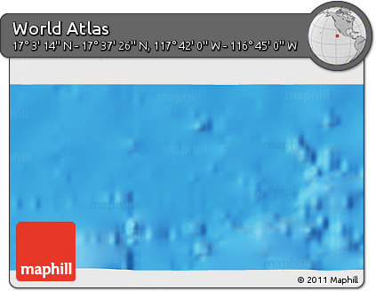Physical 3D Map of the Area around 17° 20' 20" N, 117° 13' 29" W