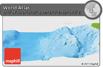 Physical Panoramic Map of the Area around 17° 20' 20" N, 119° 55' 30" E