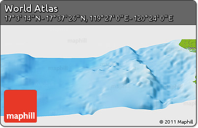 Physical Panoramic Map of the Area around 17° 20' 20" N, 119° 55' 30" E