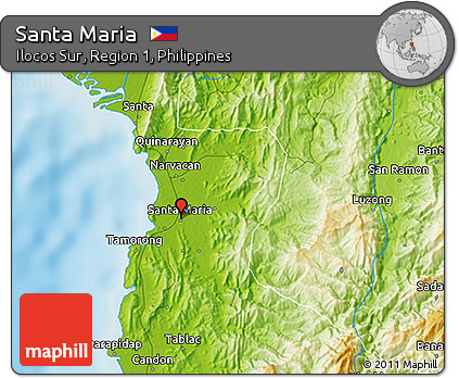 Physical 3D Map of Santa Maria