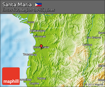 Physical 3D Map of Santa Maria