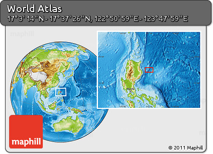 Physical Location Map of the Area around 17° 20' 20" N, 123° 19' 29" E