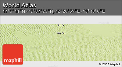 Physical Panoramic Map of the Area around 17° 20' 20" N, 12° 49' 29" E