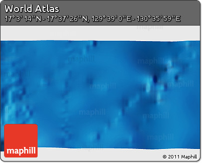Physical 3D Map of the Area around 17° 20' 20" N, 130° 7' 30" E
