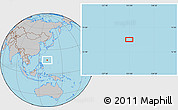 Gray Location Map of the area around 17° 20' 20" N, 130° 58' 29" E
