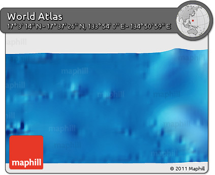 Physical 3D Map of the Area around 17° 20' 20" N, 134° 22' 30" E