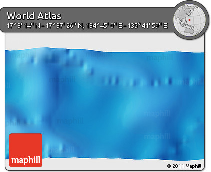 Physical 3D Map of the Area around 17° 20' 20" N, 135° 13' 29" E