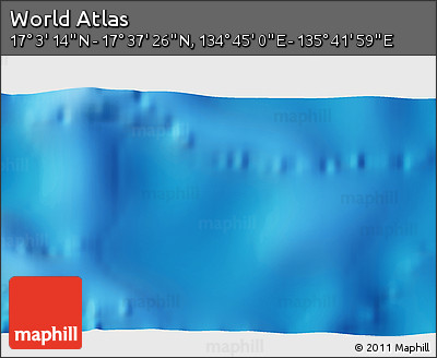 Physical 3D Map of the Area around 17° 20' 20" N, 135° 13' 29" E