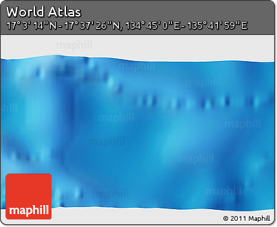 Physical 3D Map of the Area around 17° 20' 20" N, 135° 13' 29" E