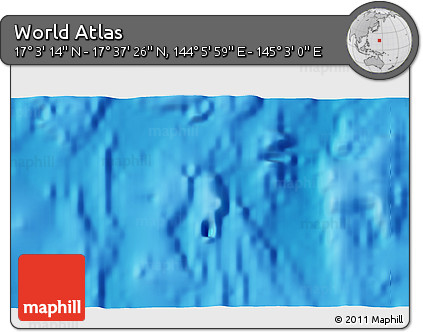 Physical 3D Map of the Area around 17° 20' 20" N, 144° 34' 29" E