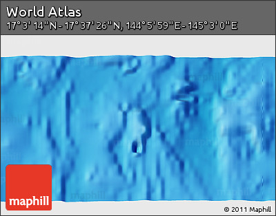 Physical 3D Map of the Area around 17° 20' 20" N, 144° 34' 29" E