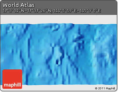 Physical 3D Map of the Area around 17° 20' 20" N, 144° 34' 29" E