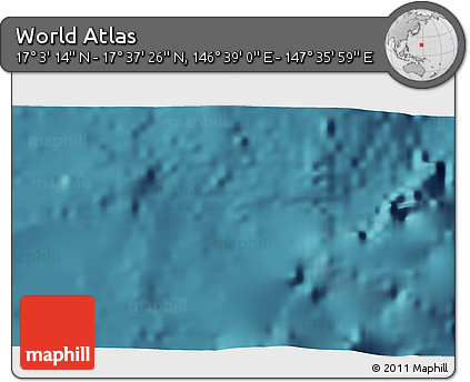 Satellite 3D Map of the Area around 17° 20' 20" N, 147° 7' 30" E