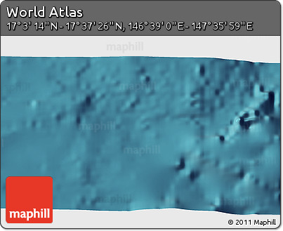 Satellite 3D Map of the Area around 17° 20' 20" N, 147° 7' 30" E