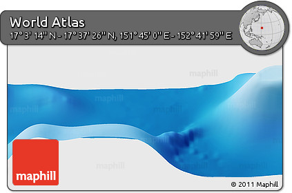 Physical Panoramic Map of the Area around 17° 20' 20" N, 152° 13' 29" E