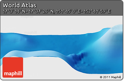 Physical Panoramic Map of the Area around 17° 20' 20" N, 152° 13' 29" E