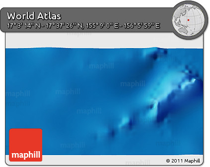 Physical 3D Map of the Area around 17° 20' 20" N, 155° 37' 30" E