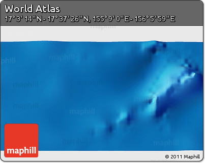 Physical 3D Map of the Area around 17° 20' 20" N, 155° 37' 30" E