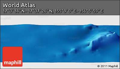 Physical Panoramic Map of the Area around 17° 20' 20" N, 155° 37' 30" E