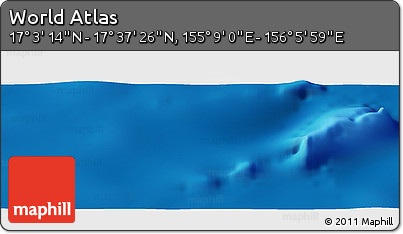 Physical Panoramic Map of the Area around 17° 20' 20" N, 155° 37' 30" E