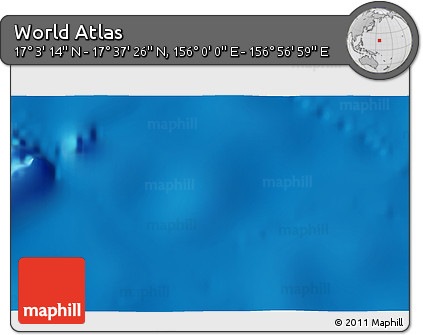 Physical 3D Map of the Area around 17° 20' 20" N, 156° 28' 29" E