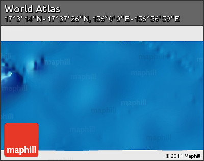 Physical 3D Map of the Area around 17° 20' 20" N, 156° 28' 29" E