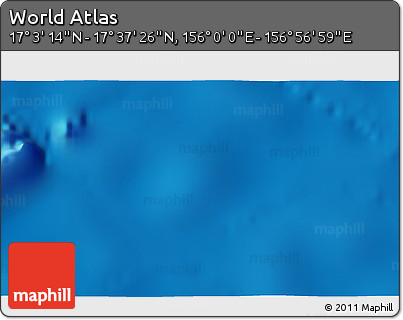 Physical 3D Map of the Area around 17° 20' 20" N, 156° 28' 29" E