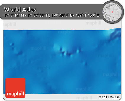 Physical 3D Map of the Area around 17° 20' 20" N, 169° 13' 29" E