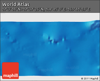Physical 3D Map of the Area around 17° 20' 20" N, 169° 13' 29" E
