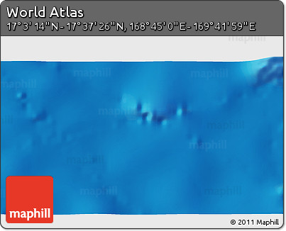 Physical 3D Map of the Area around 17° 20' 20" N, 169° 13' 29" E