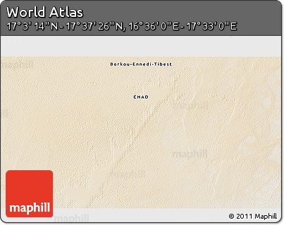 Satellite 3D Map of the Area around 17° 20' 20" N, 17° 4' 30" E