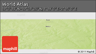 Physical Panoramic Map of the Area around 17° 20' 20" N, 1° 46' 29" E