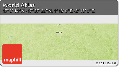 Physical Panoramic Map of the Area around 17° 20' 20" N, 1° 46' 29" E