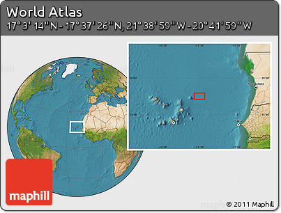 Satellite Location Map of the Area around 17° 20' 20" N, 21° 10' 29" W